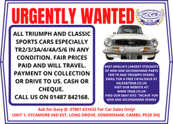 WANTED YOUR TRIUMPH AND CLASSIC SPORTS CAR!
