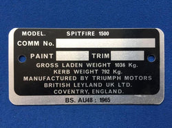 SPITFIRE 1500 COMMISSION PLATE