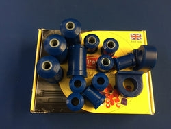 FULL SUSPENSION POLY BUSH SET TR4A-6 IN POLY BLUE (SALE ITEM)