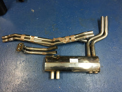 TR5/6 STANDARD STAINLESS STEEL EXHAUST SYSTEM, TRANSVERSE REAR BACK BOX
