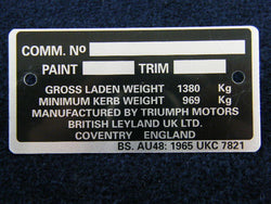 TR6 COMMISSION PLATE CP54501>CR